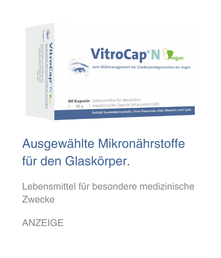 Ausgewählte Mikronährstoffe für den Glaskörper.